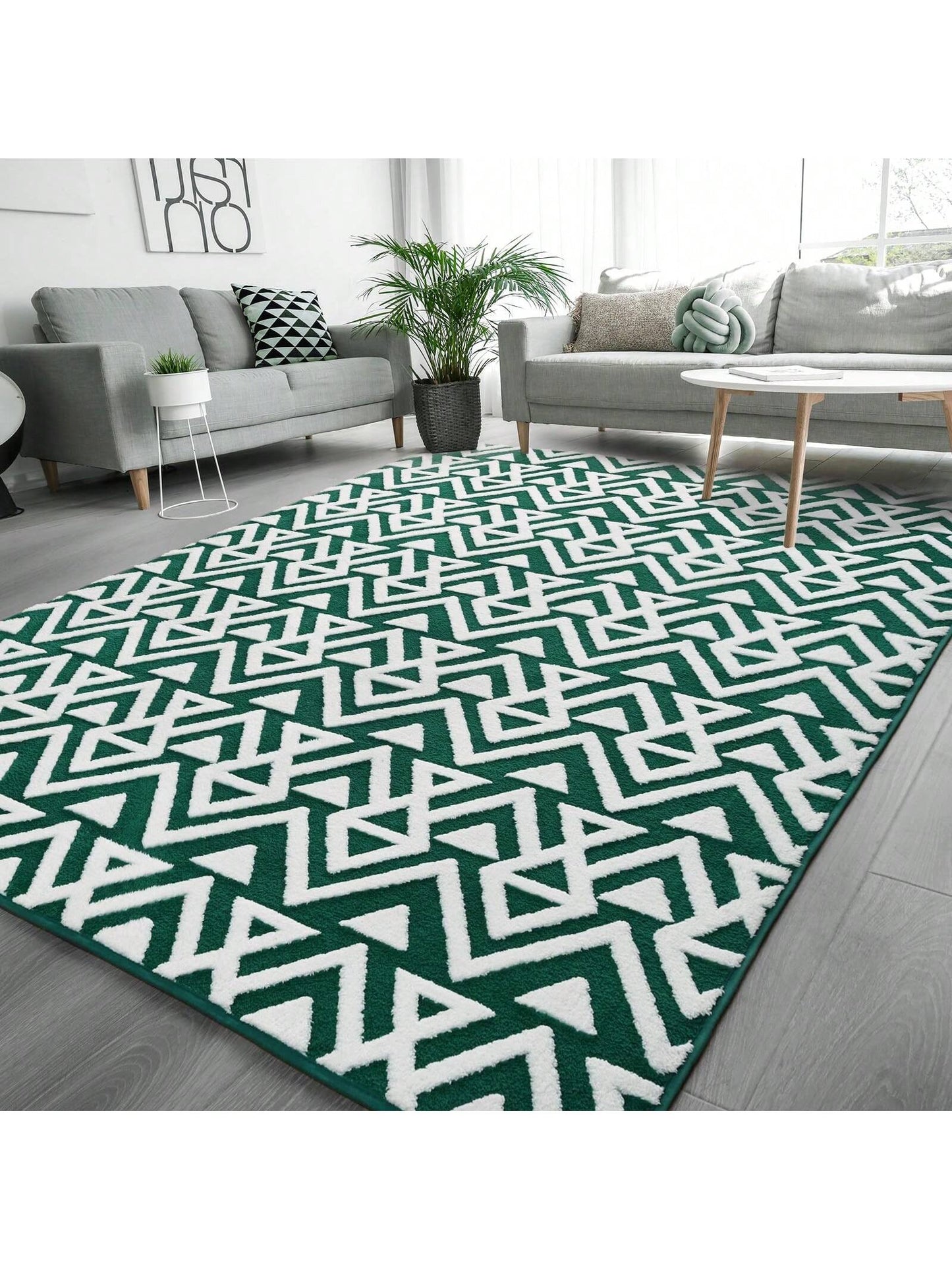 Ultra Soft Shaggy Rugs Memory Foam Bedroom Carpet, Plush Geometric Textured Area Rugs for Living Room Couch Dorm Decor