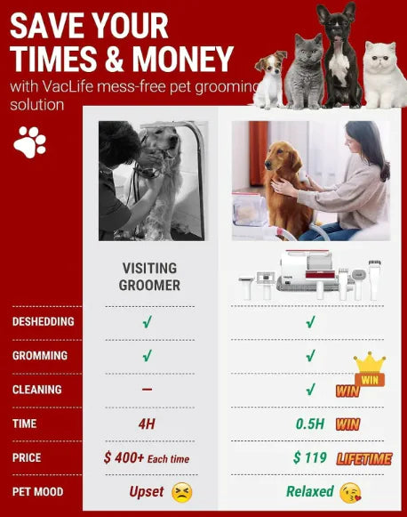 Pet Hair Vacuum Grooming Kit
